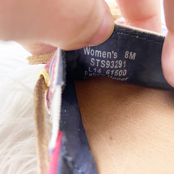 Sperry Topsider 8 M Womens Red Blue Canvas Katama Espadrille Flats - Picture 6 of 7